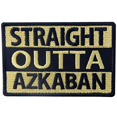 Immagine di Tattico Straight Outta Azkaban Militare con Fissaggio Chiusura a uncino e asola Ricamata Toppa