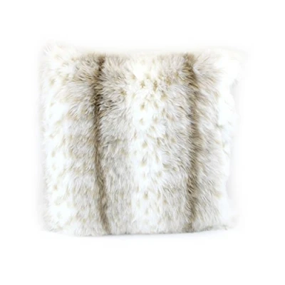 Immagine di Gözze Federa per Cuscino, Effetto Pelliccia, Design Lince, Microfibra, 50 x cm Bianco