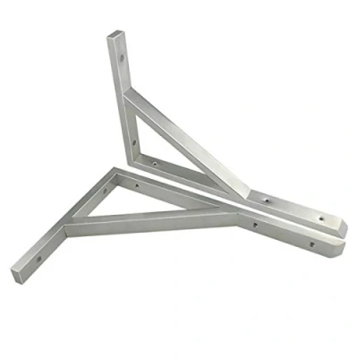 Immagine di Staffe per Mensole da Parete 2 Pezzi Supporto Pesanti in Acciaio Inox Staffa Mensola Reggimensola Galleggianti Supporti a Scaffale con Viti,Argento(350mm*220mm)