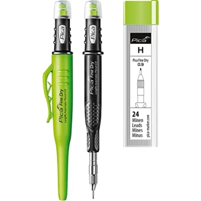 Immagine di vasalat Pica 7070 Fine Dry 0.9 Pennarello a matita + 24 mine di ricambio in grafite H 7050