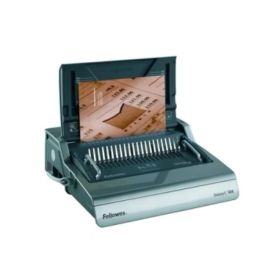 Immagine di Fellowes 5622101 Rilegatrice a Dorsi Plastici Galaxy E, Elettrica, Capacità di Rilegatura 500 Fogli, Nero/Argento