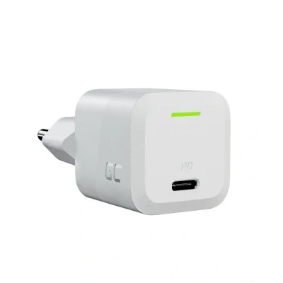 Immagine di Caricatore bianco GaN USB C 33W Green Cell con 1x PowerDelivery QC 3.0 compatibile PPS Samsung AFC Huawei FCP/SCP per iPhone iPad tavoletta Telefono cellulare Android