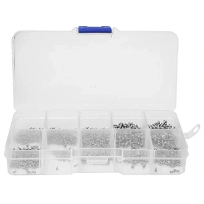 Immagine di Vite autofilettante 1000pcs, M1 M1.2 M1.4 M1.7 Mini set di viti filettate a testa cilindrica in acciaio inossidabile, autofilettanti fissaggio