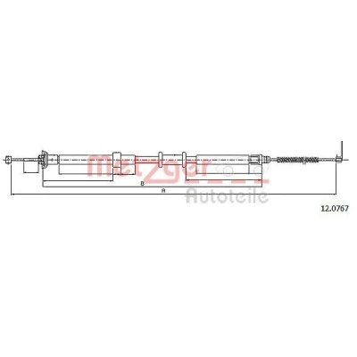 Immagine di METZGER 12.0767 Cavo Freno posteriore Sx 1427 / 1157 COFLE FIAT: Panda III Hatchback