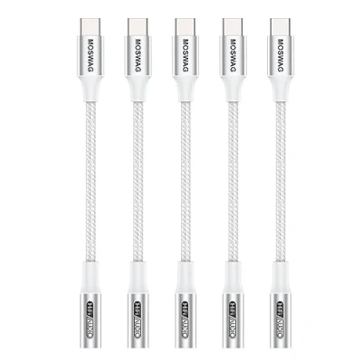 Immagine di MOSWAG adattatore jack per cuffie USB C a 3.5mm, audio cavo Dongle Aux Samsung Galaxy S22 S21 S20 Ultra + Nota 20 10 S10 S9 Plus, Pixel 4 3 2 XL, ipad Pro e altro ancora