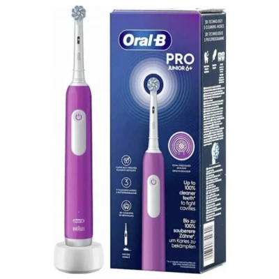 Immagine di Oral B Pro Junior Spazzolino elettrico per bambini dai 6 anni in su, sensore di pressione, 3 modalità pulizia con sensibilità la cura dei denti, setole morbide e timer, progettato