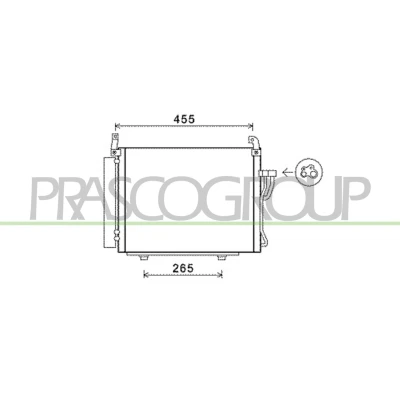 Immagine di PRASCO HN002C002 Condensatore con essiccatore 13 8 Alluminio 480 R 134a HYUNDAI: i10 I, II Hatchback