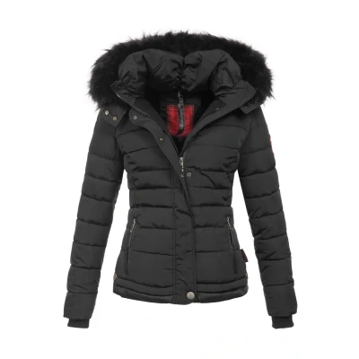 Immagine di Navahoo, caldo piumino invernale da donna, giacca corta foderata, parka, cappotto imbottito, B301 Nero M