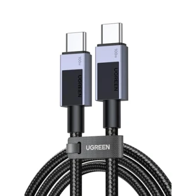 Immagine di UGREEN 100W Cavo USB C PD 3.0, Ricarica Rapida 20V 5A, Compatibile con MacBook, iPad Pro Air, ASUS, HP, iPhone 16/15 Plus Max, Galaxy S24 Ultra, Pixel 9/9 Pro/9 XL. 2M