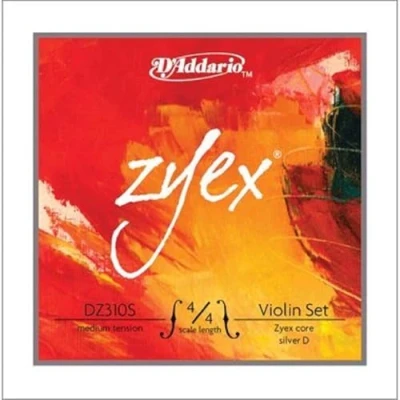 Immagine di Set di corde D&#039;Addario DZ310S 4/4M Zyex per violino con corda D in argento, scala 4/4, tensione media