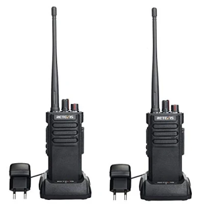 Immagine di Retevis RT29 Walkie Talkie Lungo Raggio, Professionali Ricetrasmittenti Portatile con 3200 mAh, 16 Canali CTCSS/DCS VOX Ricaricabili per Caccia, Sicurezza (Nero, 2 Pezzi)