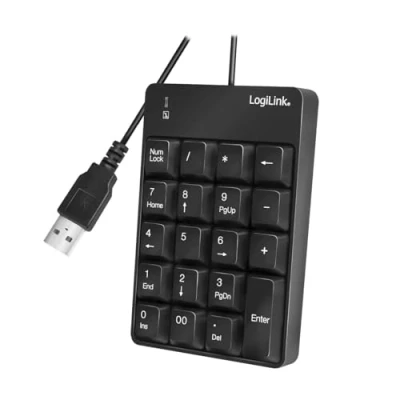 Immagine di LogiLink ID0184 Tastiera numerica aggiuntiva con porta USB indicatore di attività a LED, colore: Nero