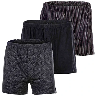 Immagine di YOURBASICS Boxer da uomo, confezione 3 pezzi, in cotone, con apertura a bottone, motivo Multipack SchwarzMix XL, mix nero., XL