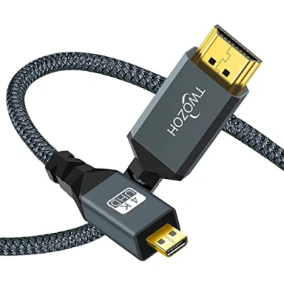 Immagine di Twozoh Cavo Micro HDMI A 2M, Tipo D supporta 4K/60Hz 1080P 2.0a/b 2.0/1.4a