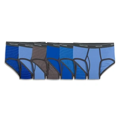 Immagine di Fruit of the Loom Men&#039;s Fashion Brief Assorted (Pack 6), Solids and Stripes, X Large