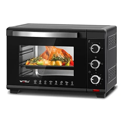 Immagine di WOLTU Fornetto Elettrico con Capacità di 28L, Mini Forno da 1600W, Temperatura 100 230C, Timer 0 60min, 3 Modalità Cottura, Doppio Vetro, Accessori Inclusi, Nero