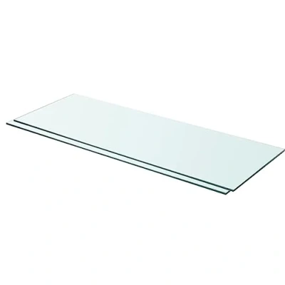 Immagine di vidaXL Mensole in Vetro Trasparente 2 pz 80x30 cm