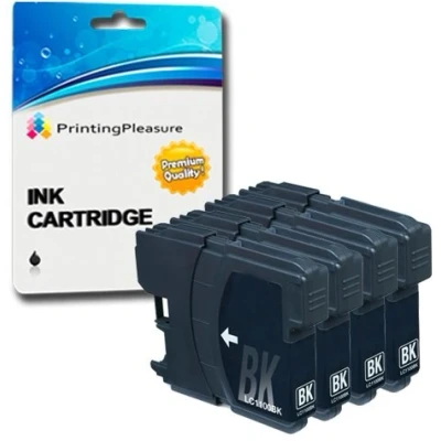 Immagine di 4 NERO Cartucce d&#039;inchiostro compatibili per Brother DCP 145C 165C 195C 197C 375CW 383C 385C 387C 395CN 585CW 6690CW MFC 250C 290C 490CW 5490CN 5890CN 5895CW 6490CW 790CW 990CW J615W LC1100 LC980