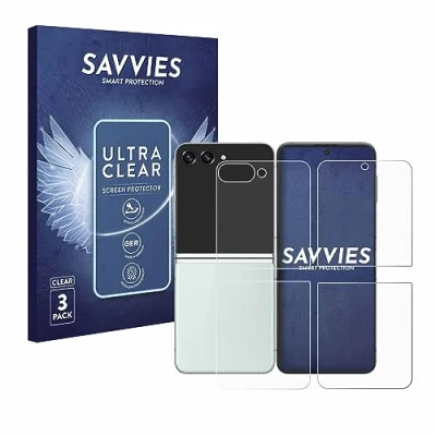 Immagine di savvies (6 Pezzi Pellicola Protettiva per Samsung Galaxy Z Flip 5 (Fronte+Retro) Protezione Schermo Trasparente