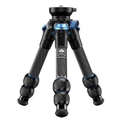 Immagine di SIRUI Mini Treppiede Carbonio AM 223L, da Viaggio per Fotocamera con Base Livellante, Videocamera, DSLR, Carico Massimo 15kg, Altezza Massima 36cm, Piegata 23cm