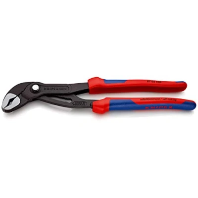 Immagine di Knipex Cobra Pinza Regolabile di Nuova Generazione per Tubi e Dadi Bonderizzata Grigia, Rivestiti in Materiale Bicomponente 300 Mm (Confezione Self Service/Blister) 87 02 Sb