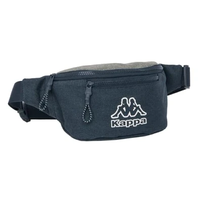 Immagine di Safta Kappa Dark navy Marine Marsupio con tasca esterna, ideale per giovani e bambini di diverse età, comodo versatile, qualità resistenza, 23 x 9 12 cm, colore grigio/blu melange,