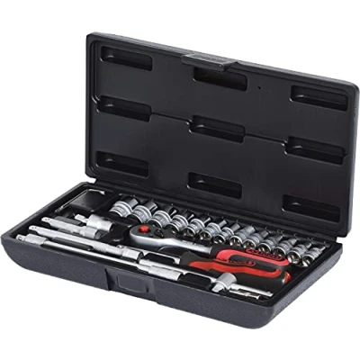 Immagine di KS Tools, Chiave a bussola + esagonale, Set di prese da 1/4 25 pezzi. (13 mm, 7 11 10 8 6 4 9 12 5 14 mm)