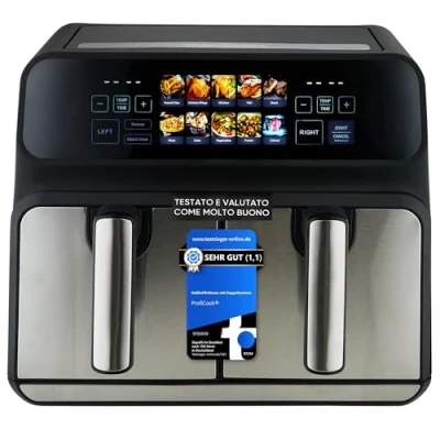Immagine di ProfiCook® friggitrice ad aria calda 2 camere 8L doppia camera senza olio e grassi display a colori 2200W XXL PC FR 1287 H