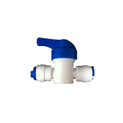 Immagine di Rubinetto in line 0,6 cm/ valvola di chiusura / isolamento per tubi LLDPE da 0,6cm frigorifero e freezer sistema filtraggio a osmosi inversa tubazioni idrauliche.