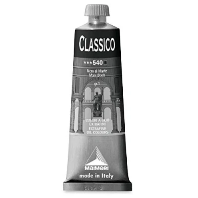 Immagine di Maimeri CLASSICO 60 ml, Extra feine Künstlerölfarbe, Farbton Marsschwarz