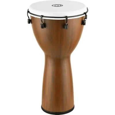 Immagine di Meinl Percussion Djembe (tutte le stagioni) con guscio e testa sintetici, serie Alpine NON MADE IN CHINA 12&quot; Medium Size tuned meccanicamente, 2 ANNI (ADJ12 BW)