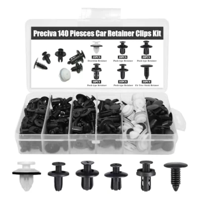 Immagine di Dunkwckore 140 Pezzi Rivetti in Plastica per Auto, 6 Diverse Tipologie Clip Rivestimenti Porta e Paraurti Universali, Ricambi Fissaggio Pannelli Auto