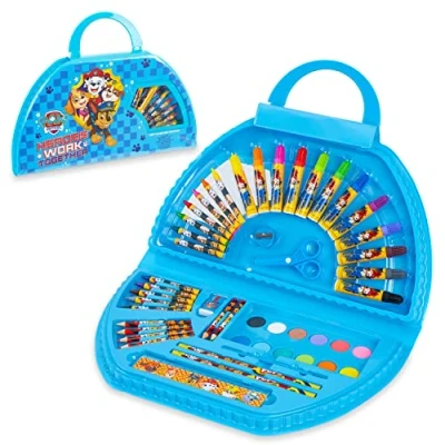 Immagine di Paw Patrol Valigetta Colori per Bambini con Pennarelli e Matite Colorate (Blu)