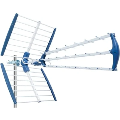 Immagine di EDISION TALOS 18db Antenna TV tripla Digitale Terrestre UHF 21 48 esterno, con filtro 5G LTE, per Ricezione il segnale DVB T/T2, Frequenze 470 694Mhz, Lunghezza 105cm, LTE700, Blu