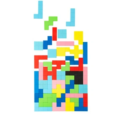 Immagine di Small Foot 11403 Puzzle di Legno, Set Composto da 114 Parti,Gioco educativo con Motivi Geometrici Generali,dai 3 Anni in Poi Giocattoli, Multicolore,