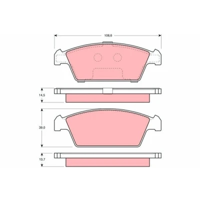 Immagine di TRW GDB3108 Kit pastiglie freno Non predisposto per contatto segnalazione usura