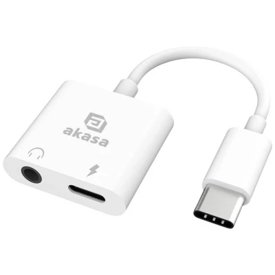 Immagine di Akasa USB C®, Audio Adattatore [1x C® 1x Cuffia(Jack 3.5 mm), presa (Power Delivery)] AK CBCA30 08WH con di carica