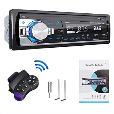 Immagine di RDS Autoradio Bluetooth vivavoce, Lifelf radio stereo 4 x 65W 1 ricevitore per auto DIN con lettore MP3 Telecomando WMA FM, due porte USB, supporto iOS, Android