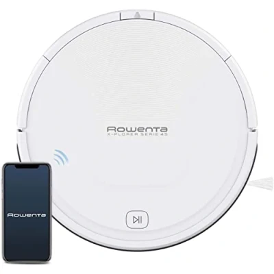 Immagine di Rowenta RR8227 X Plorer Serie 45 Robot Aspirapolvere con Sensori Infrarossi, Azione di Pulizia 3in1, 2 Spazzole Laterali 3 Modalità Pulizia, Bianco
