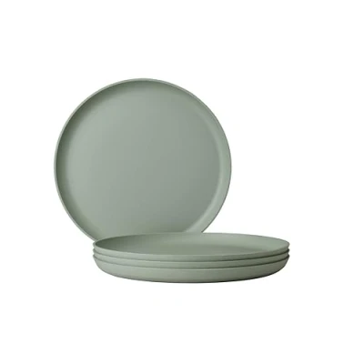 Immagine di Mepal Piatto Piano 4 Pezzi Silueta Lavabile in lavastoviglie e microonde Piatti di plastica da Cena Servizio 26 cm Nordic Sage