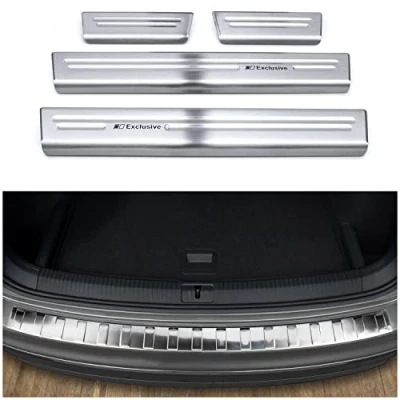 Immagine di tuning art L208 EX128 Protezione paraurti e Battitacco per Volkswagen Tiguan 2 2016 2024, Colore:Argento