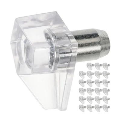 Immagine di Supporto Mensola D5, 24 pz, Reggimensole per Fori Ø 5 mm, Ogni Tipo di Mensole, in Metallo, Antiruggine, Accessori Ripiani, Supporti Mensole e Mobili, Perni pins