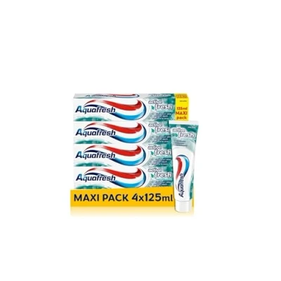 Immagine di Aquafresh Active Fresh Dentifricio con mentolo, Alito Fresco, Pulizia Attiva, previene le Carie, Maxipack 4x125 ml