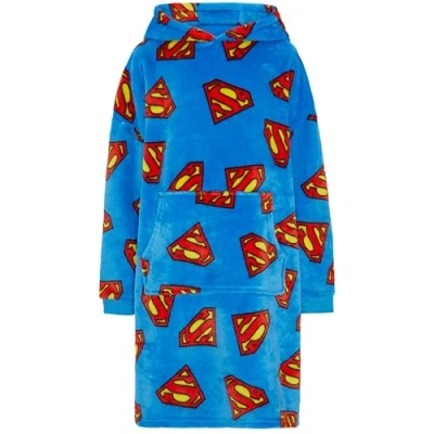 Immagine di DC Comics Felpa con cappuccio oversize indossabile Superman, Blu, 12 14 Years