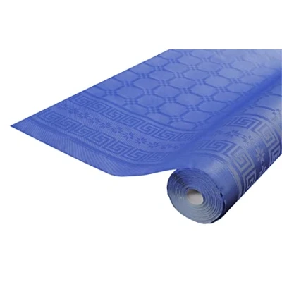 Immagine di Pro Nappe Rif. R480619I 12 tovaglie usa e getta Carta damascata in rotolo 6 m di lunghezza x 1,20 larghezza Colore blu navy dal motivo universale chic classico
