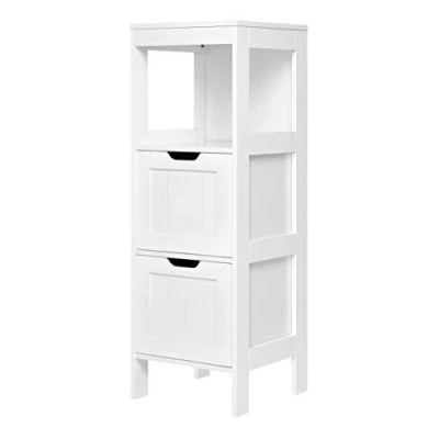 Immagine di Mondeer Mobile Bagno, 2 Cassetti Regolabili Stile Moderno di Legno Utilizzato in Bagno Soggiorno Camera da Letto Cucina,Bianco