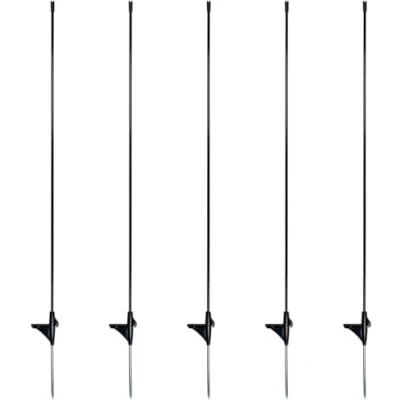 Immagine di horizont Pali in fibra di vetro, 90 cm, colore nero, 5 pezzi, per recinzioni vimini, isolanti nastri, corde, trefoli, con passo singolo, palo plastica vimini