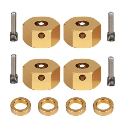 Immagine di INJORA RC Wheel Hex 12mm 4pz Adattatori esagonali in ottone per 1/10 Crawler Axial SCX10 III AXI03007 (8mm)