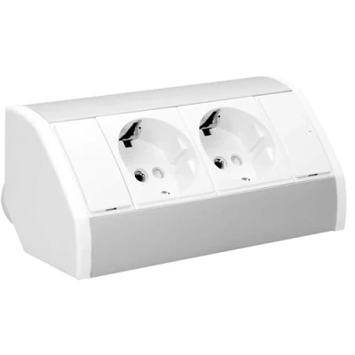 Immagine di Miratic Ciabatta Multipresa Elettrica da Scrivania Schuko Angolare 2x2 Poli e Terra