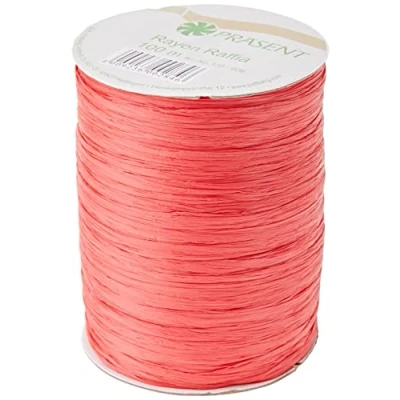 Immagine di C.E. Pattberg Präsent Nastro biodegradabile in rafia di rafia, bobina da 100 m, colore: Rosso